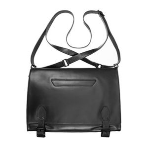 Theyskens Theory Black Leather Messenger Bag